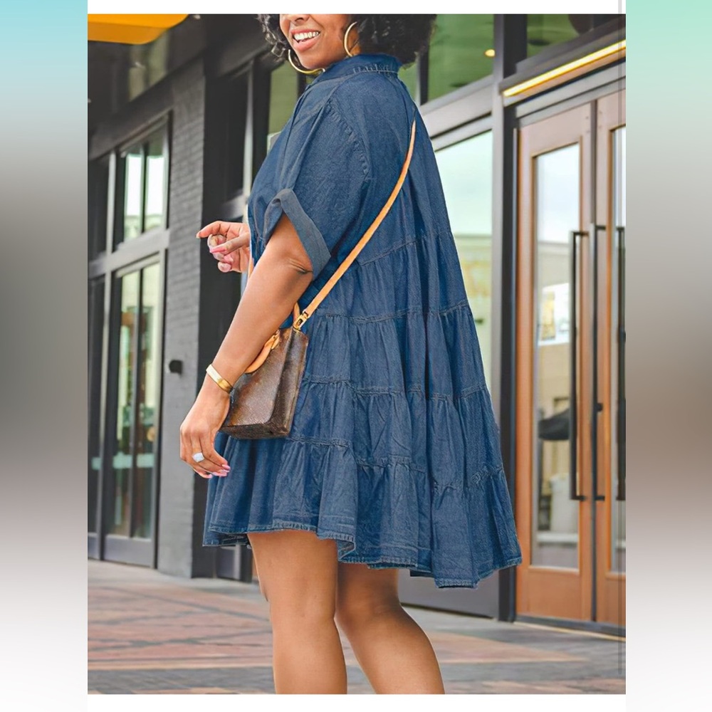 Short denim dress